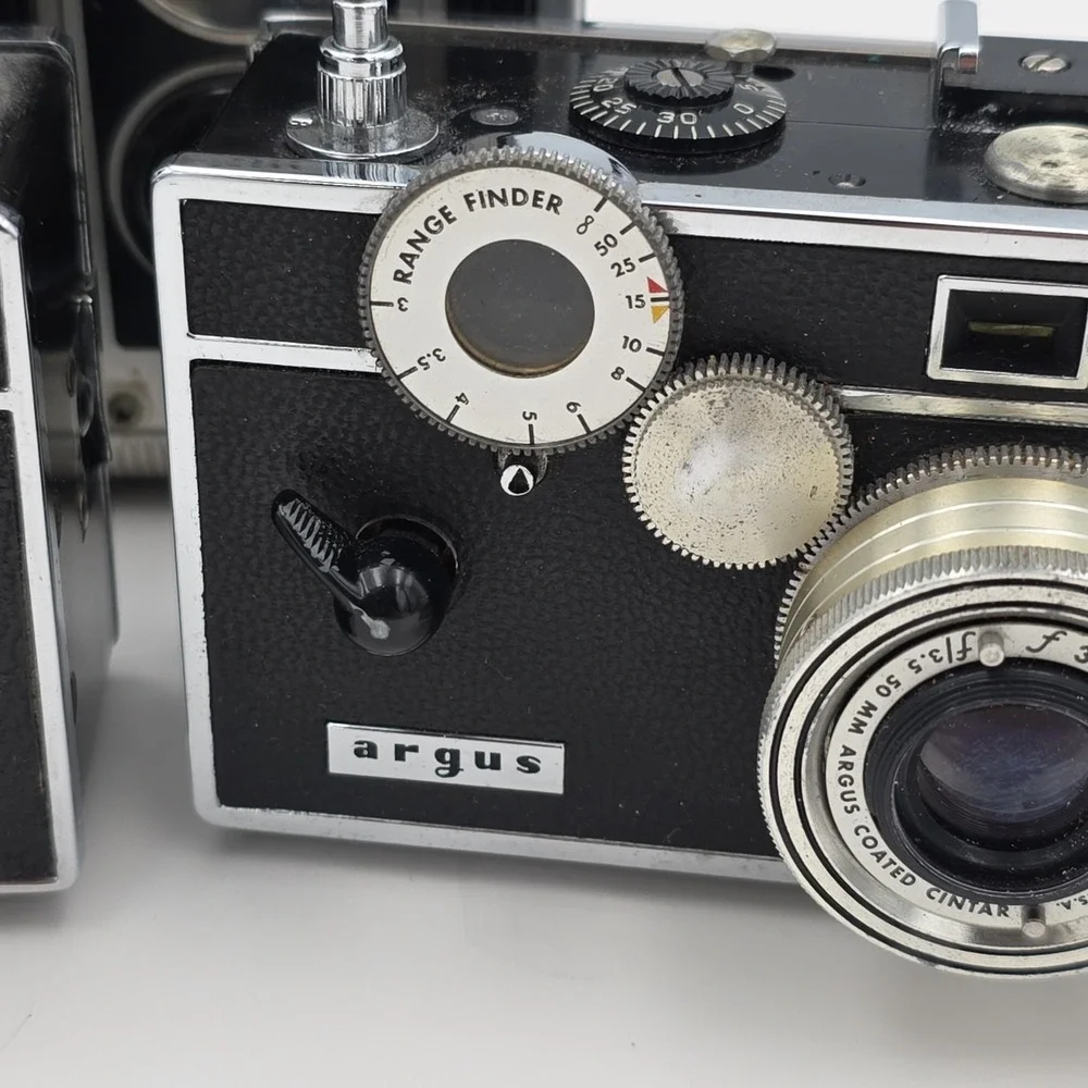 Vintage Argus Cintar 35mm Film with 50mm f3.5 Lens 1930s Camera Lot Of 3